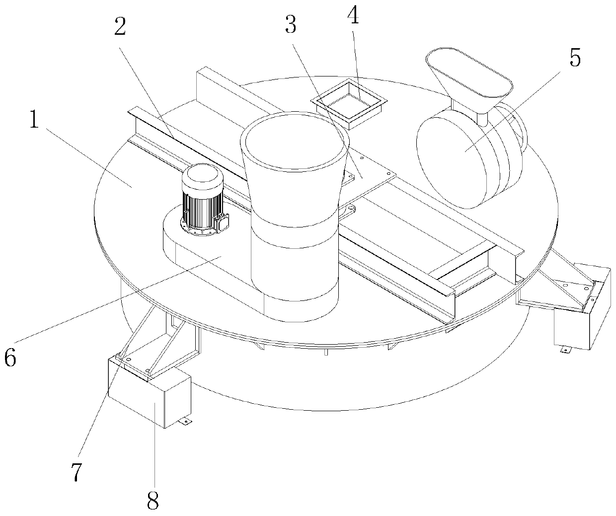 Batching structure of quantitative proportioning type feed stirrer for livestock raising