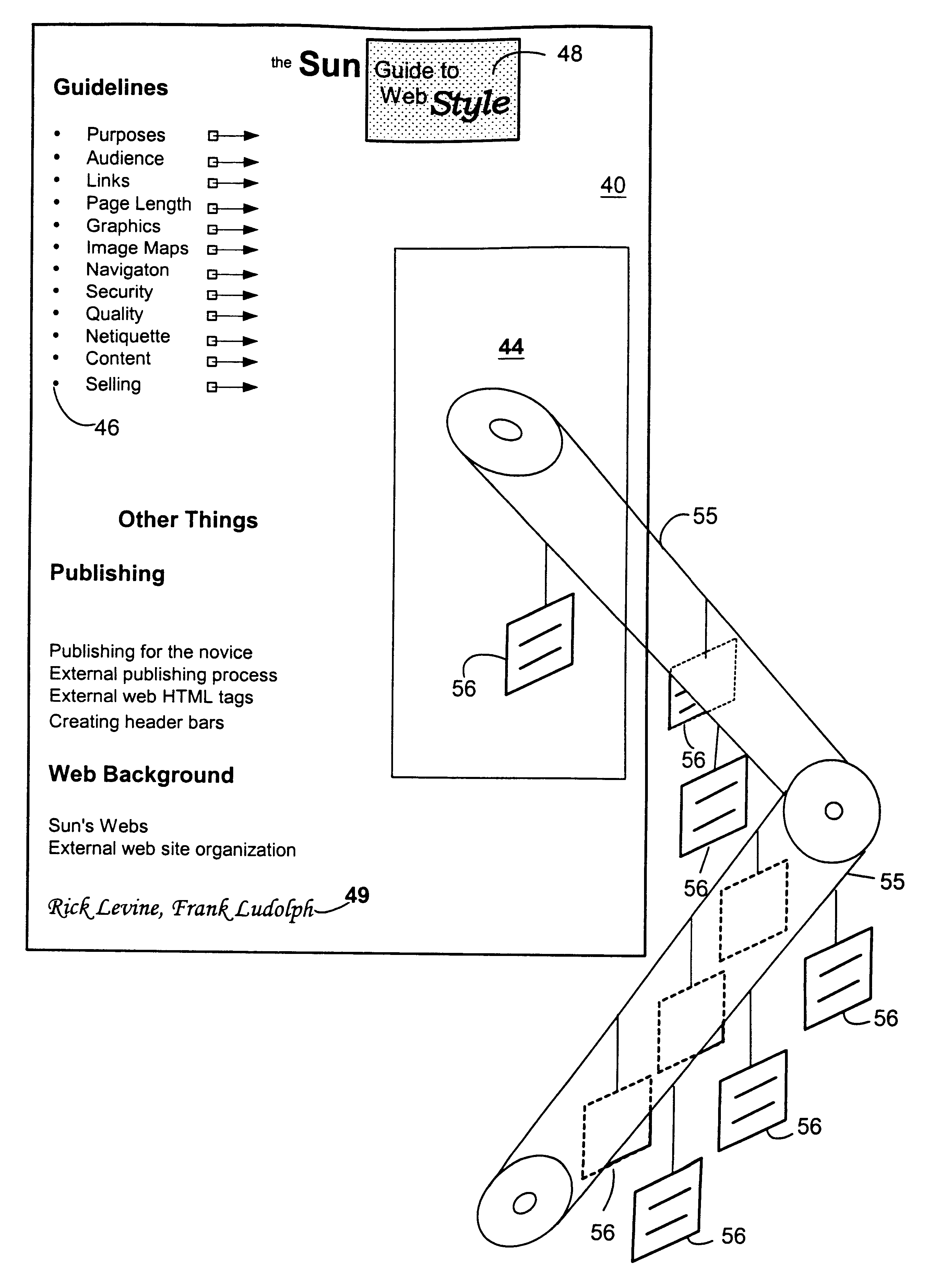 Method and apparatus for creating the appearance of multiple embedded pages of information in a single web browser display