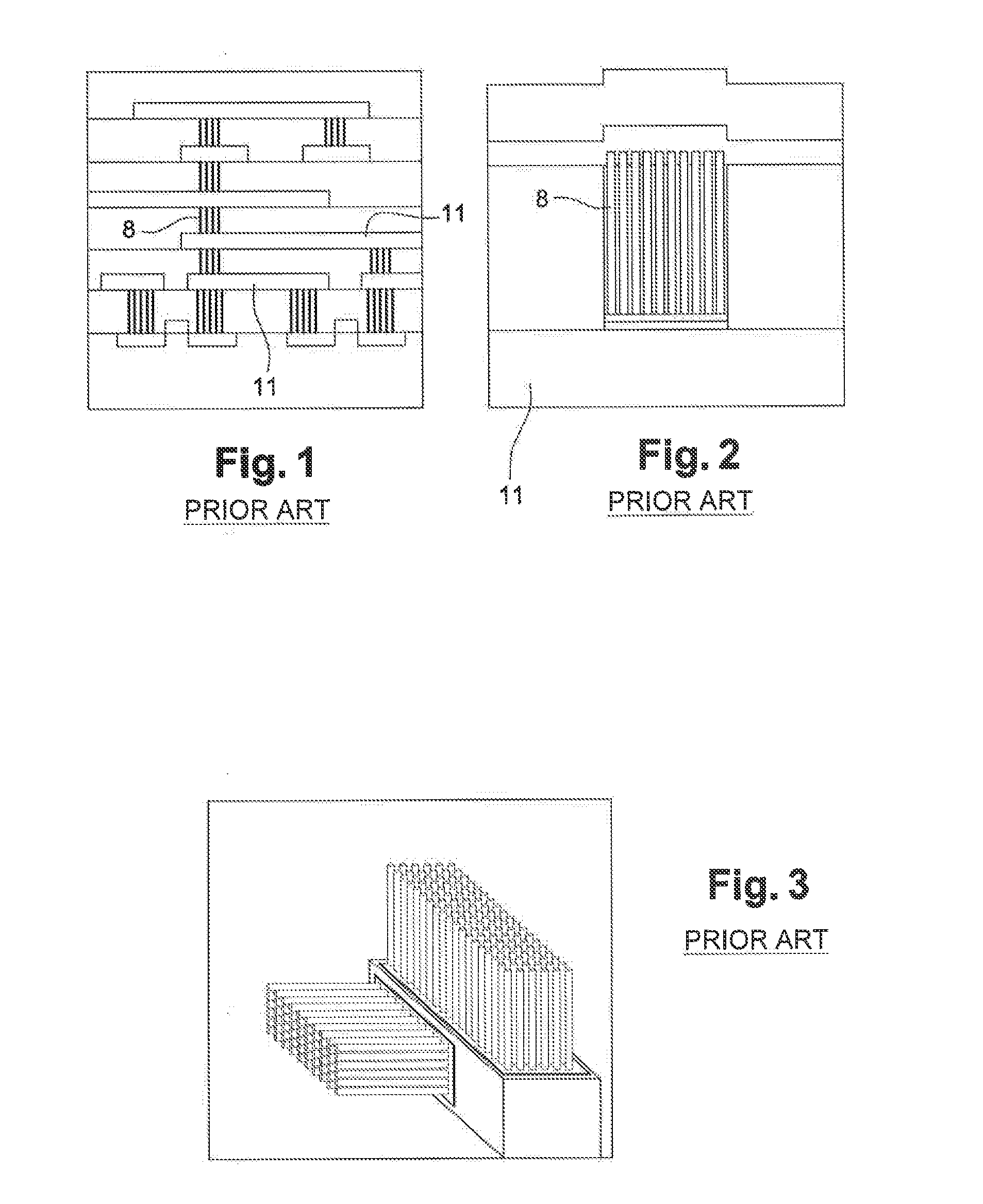 Interconnection structure made of redirected carbon nanotubes