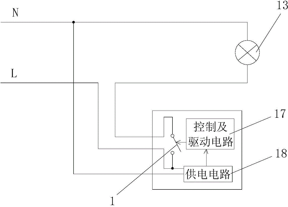 Off-state power supply circuit for two-wire system electronic switch and intelligent switch