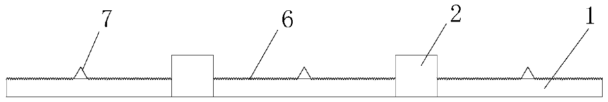 Truss rib laminated plate with height limiting devices, die table assembly and production process thereof