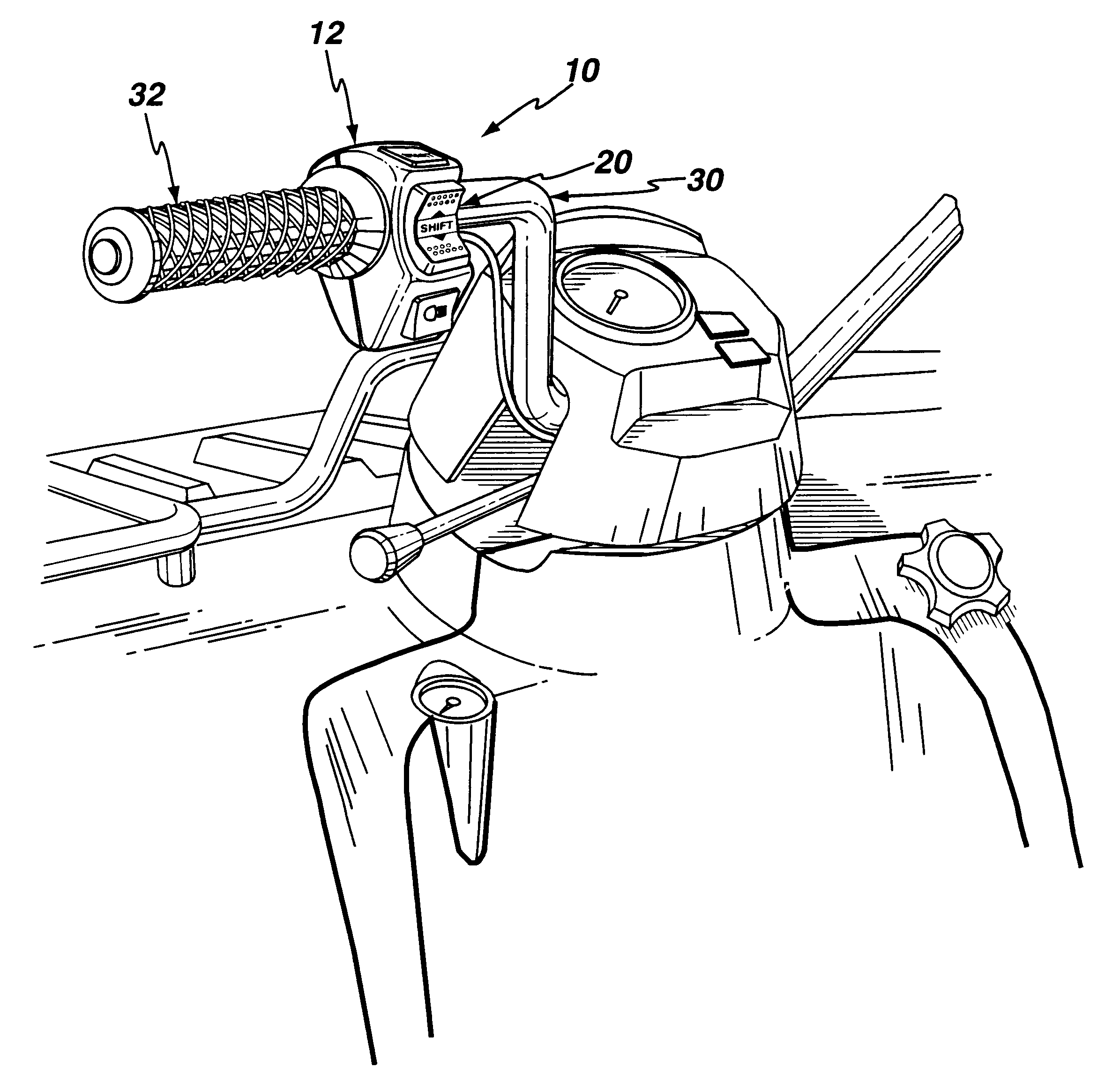 Handlebar-mountable ergonomic shifter for a motor vehicle