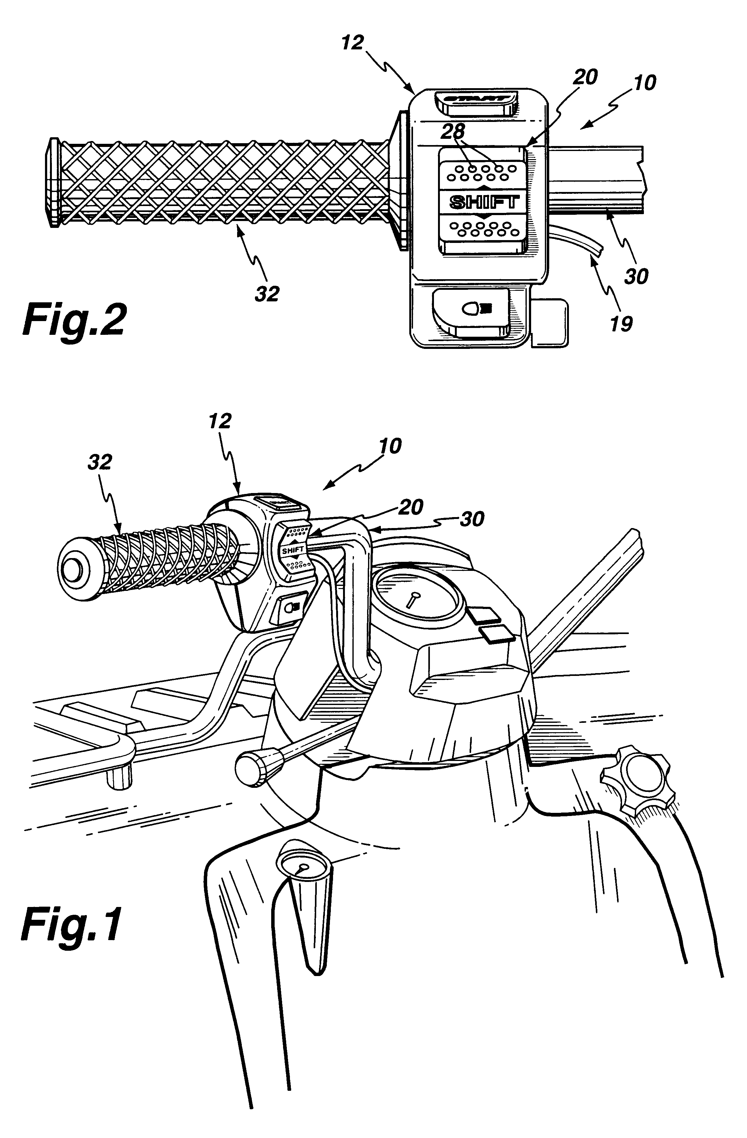 Handlebar-mountable ergonomic shifter for a motor vehicle