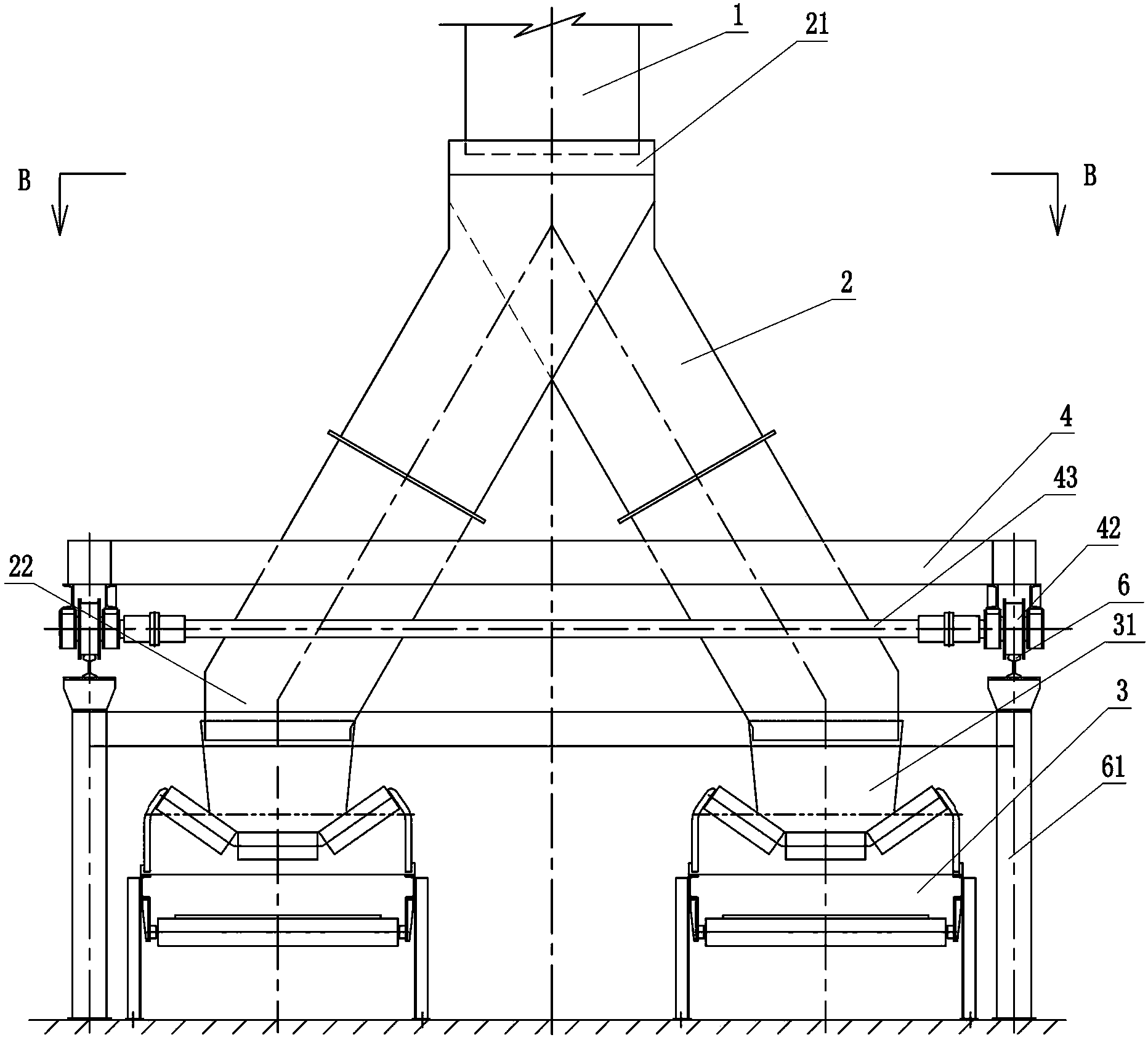 Movable distributing device