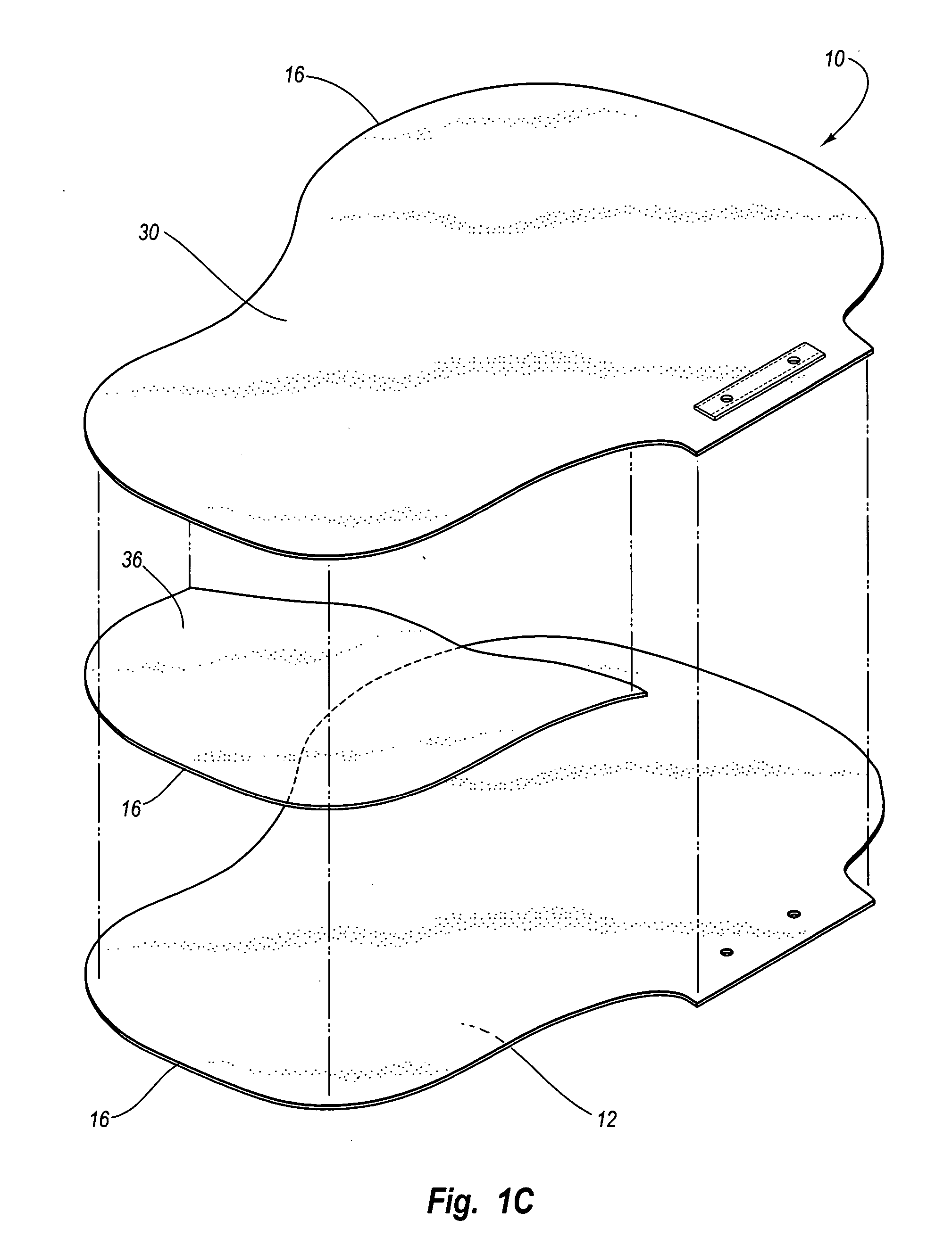 Inflatable airbag with overlapping chamber