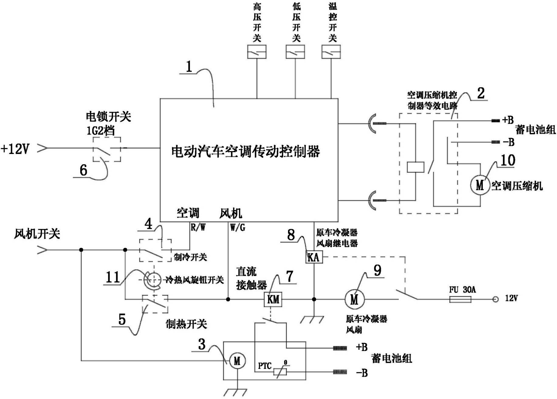 Air conditioning control system for electric vehicles