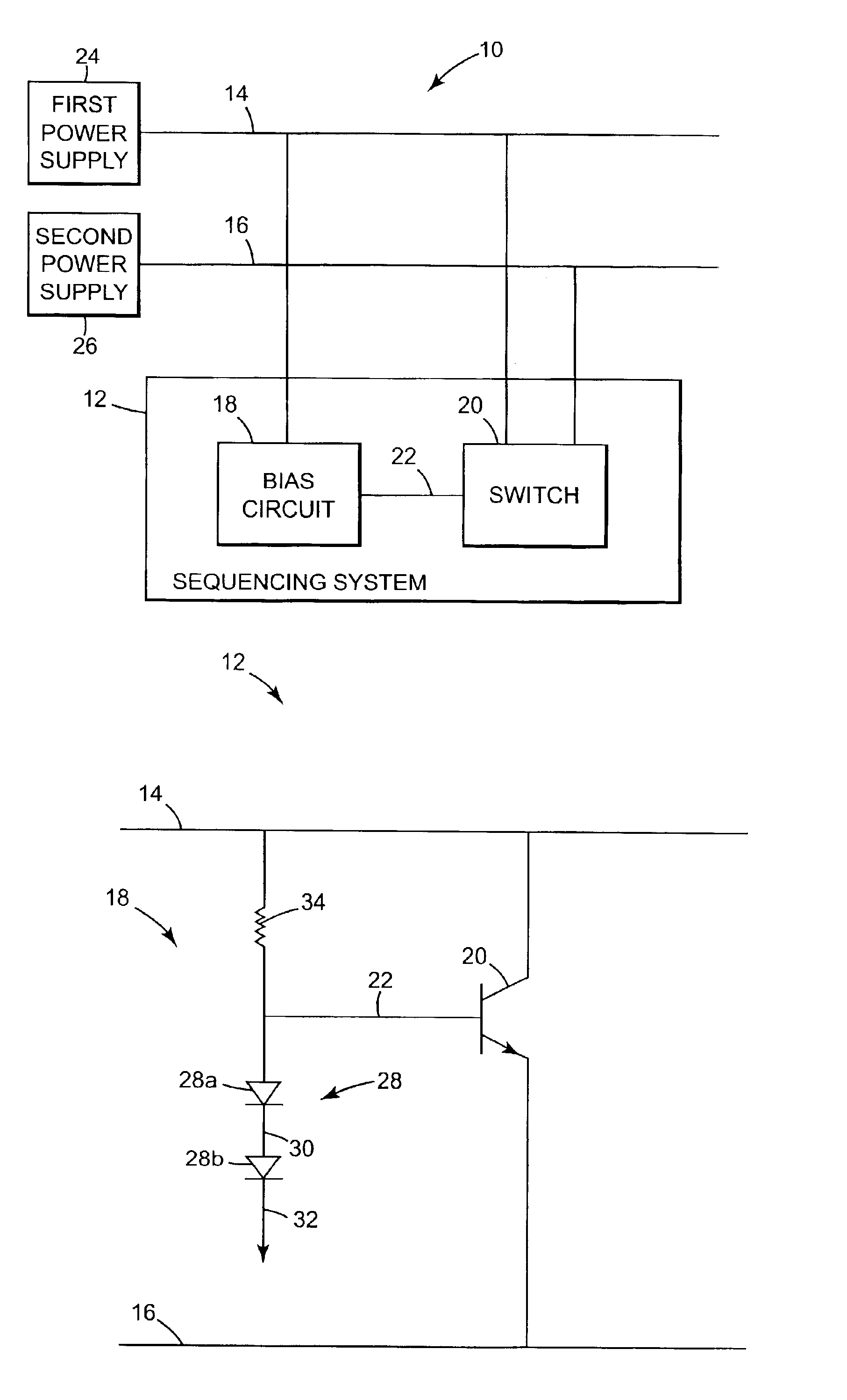 System for sequencing a first node voltage and a second node voltage