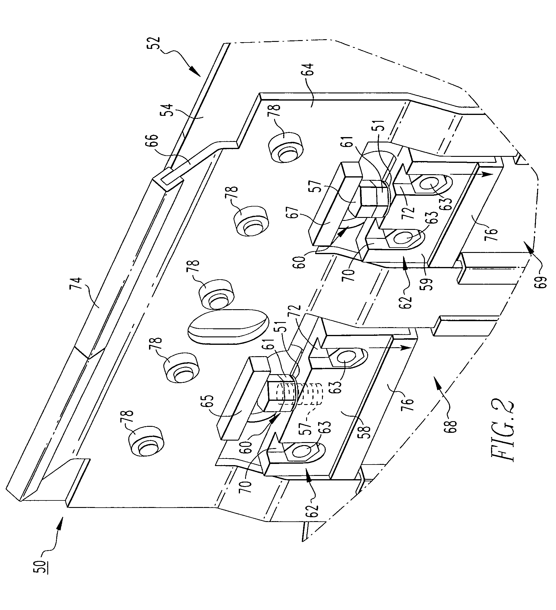 Electrical switching apparatus and adjustable mounting assembly therefor