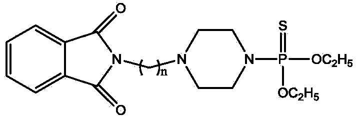 N-alkylation phthalimide piperazine derivatives as well as preparation method and application thereof