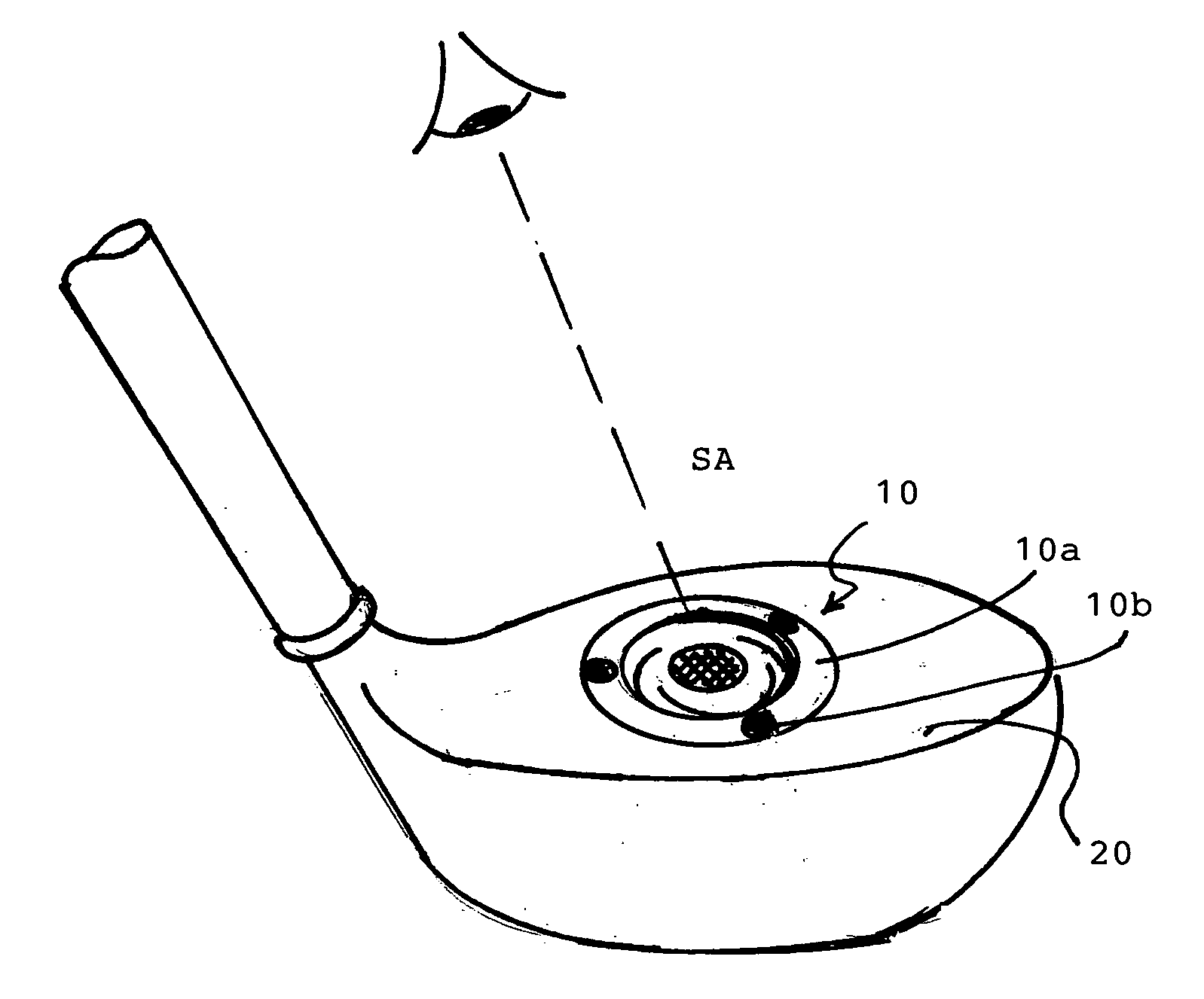 Golf club with customizable alignment sighting & weighting device