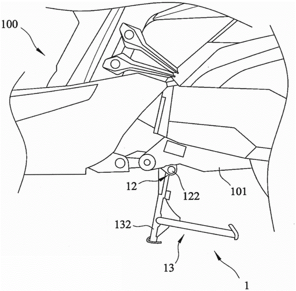 Parking device of motorcycle