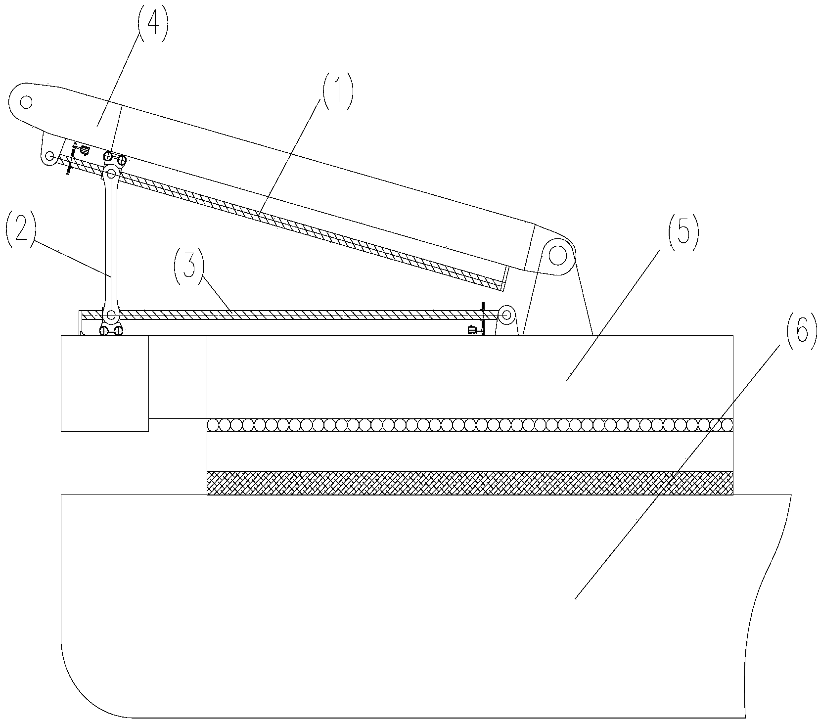 Landing gear for stepping moving type propeller strut of floating crane and landing steps of landing gear