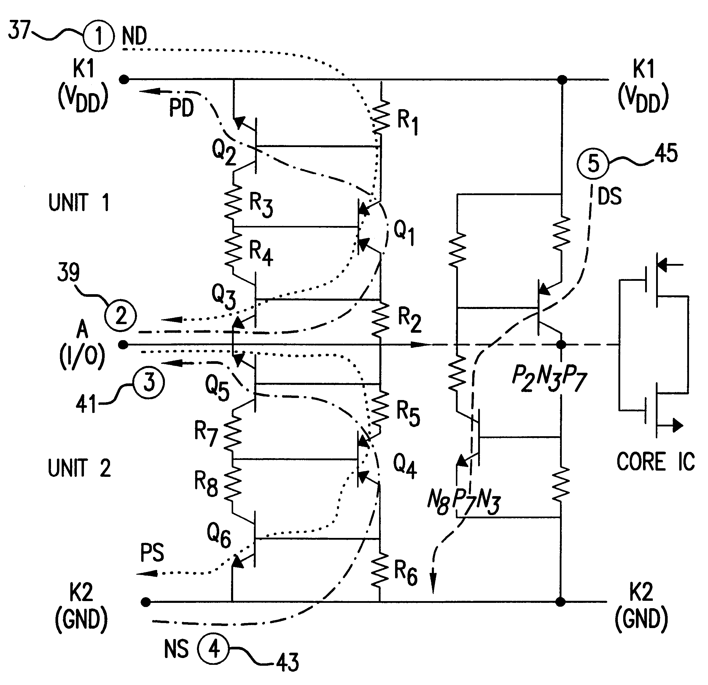 Single structure all-direction ESD protection for integrated circuits