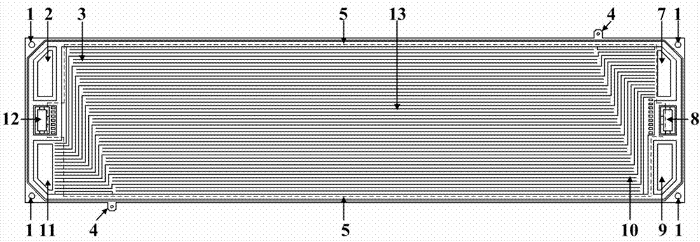 Large-area metal bipolar plate for automobile fuel cell