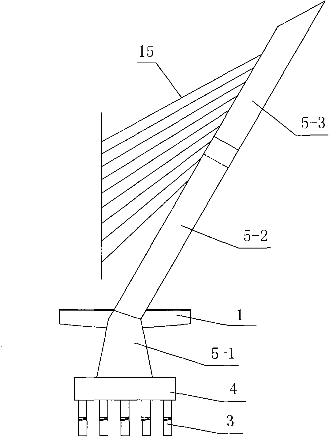 Integral lifting template of main pylon of single-pylon cable-stayed bridge without dorsal cables and lifting construction method thereof