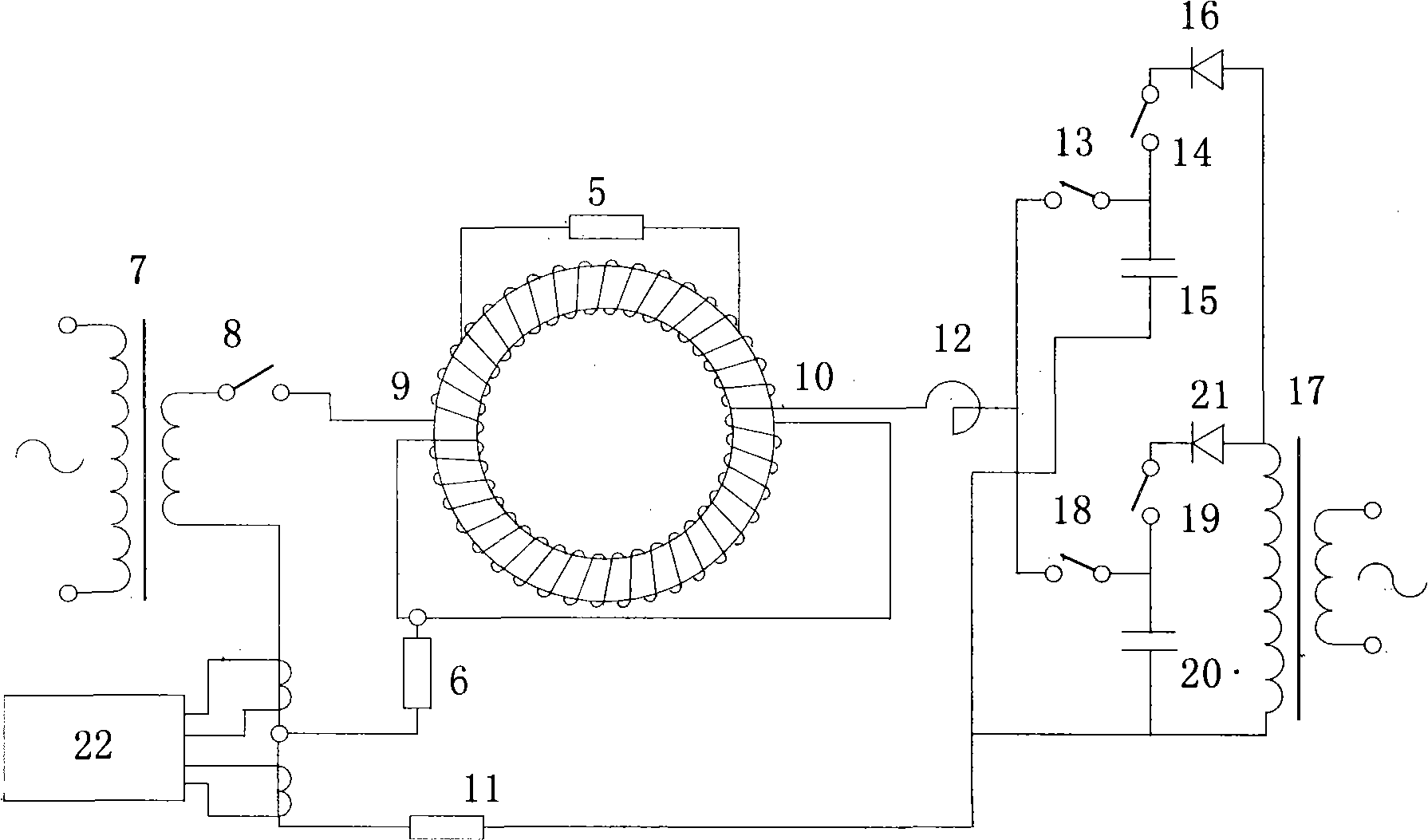 Special high-tension current inductor transient characteristics tester