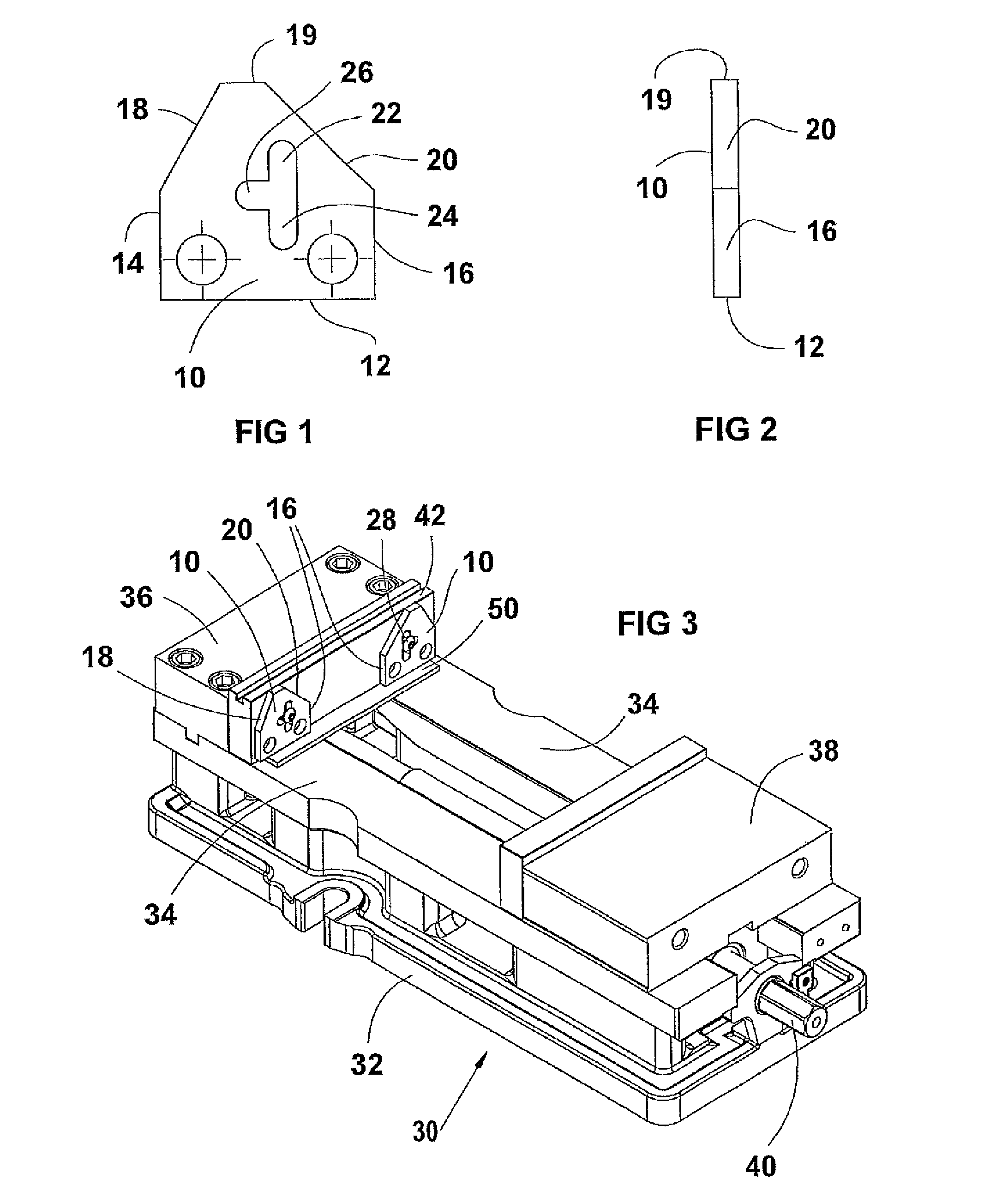 Machine vise parallel with angled edges