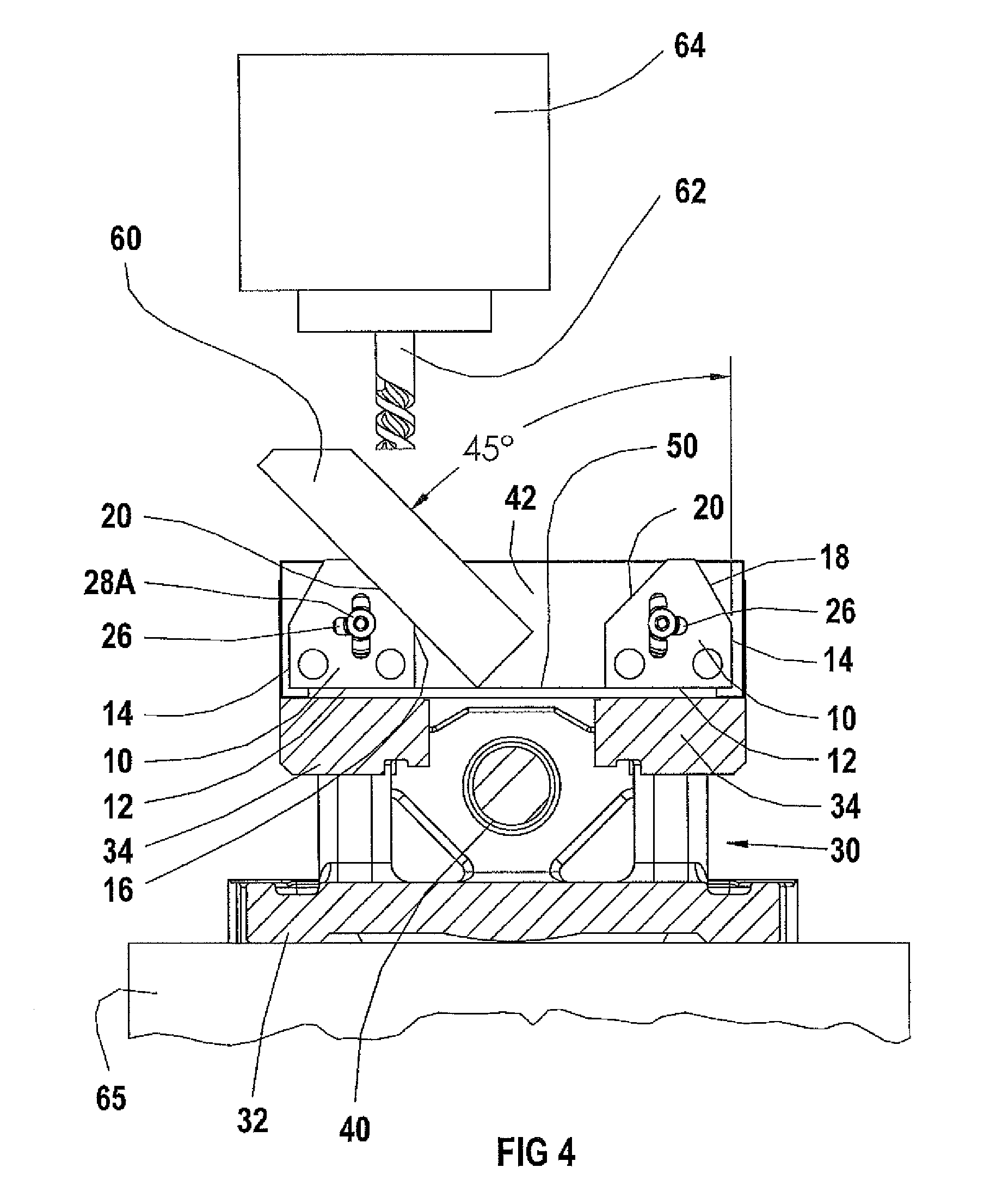 Machine vise parallel with angled edges