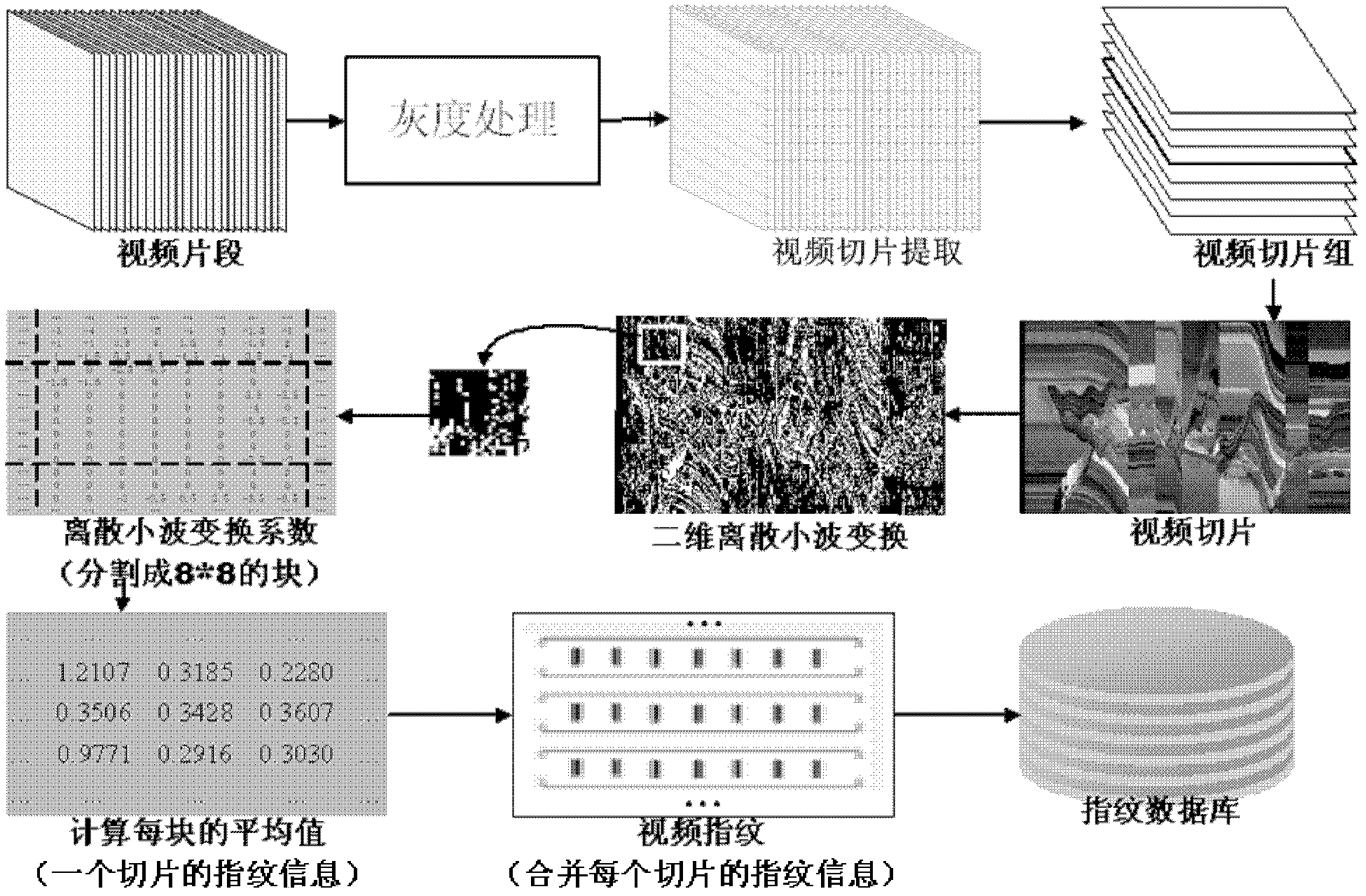 Method for extracting digital video fingerprints