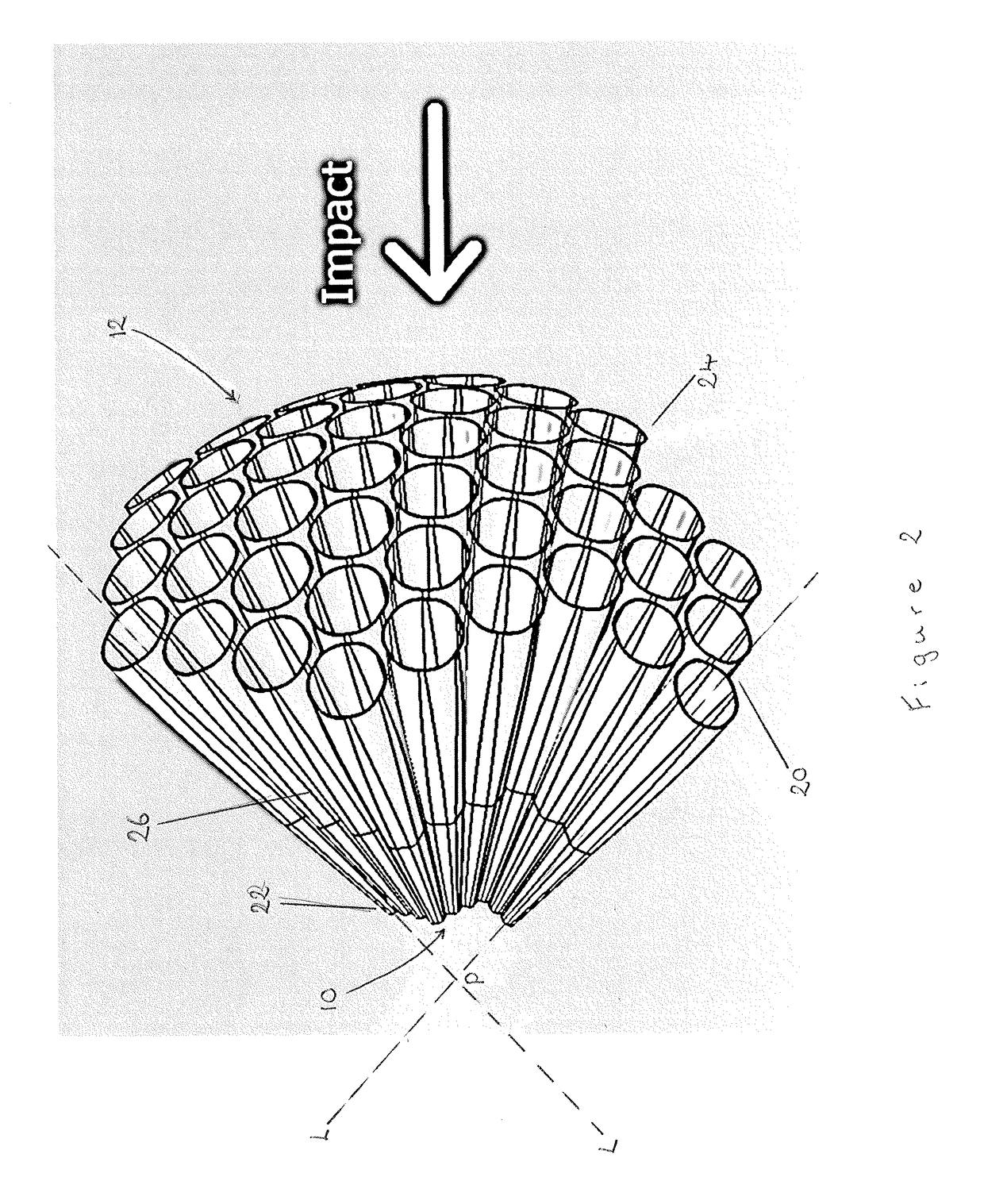 Impact energy absorbing device for a vehicle