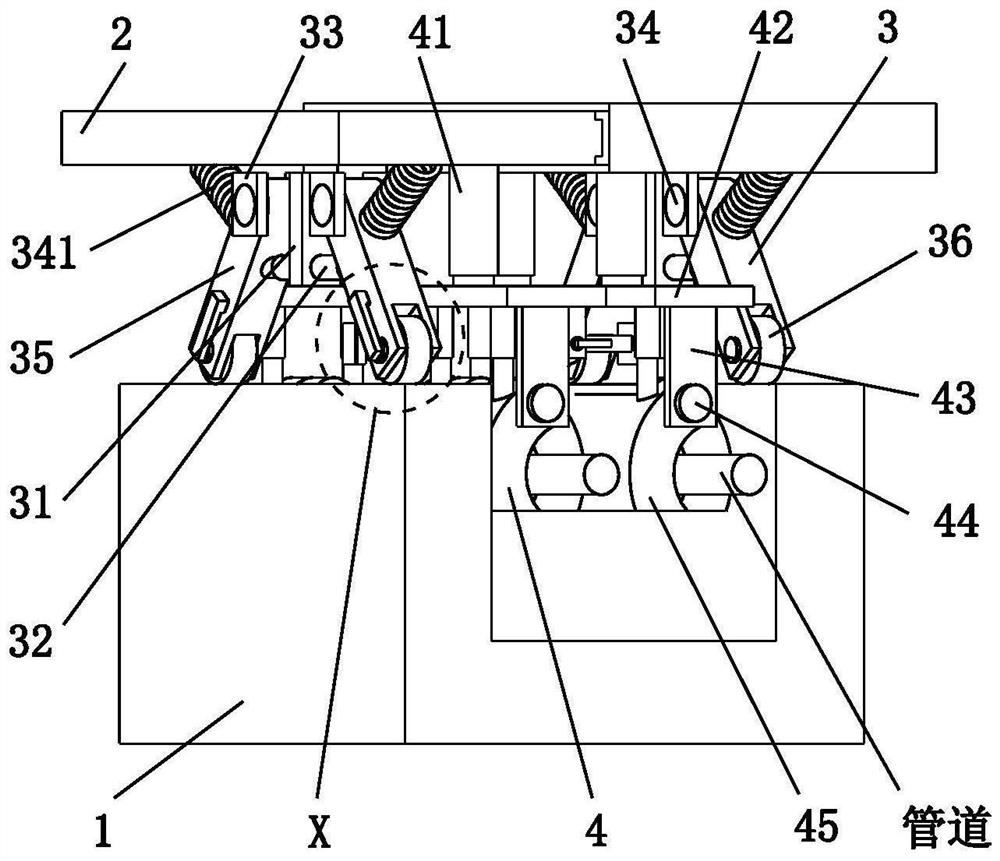 A pipeline engineering laying fixed bracket