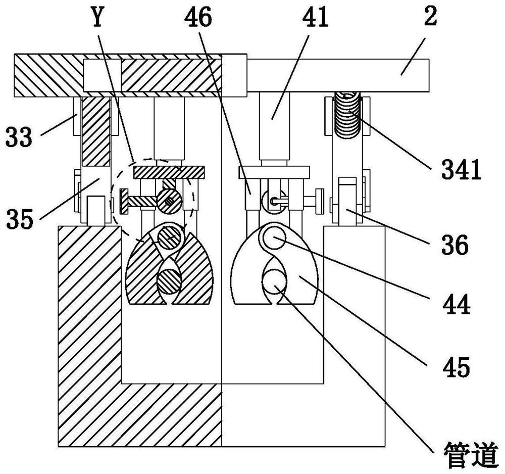 A pipeline engineering laying fixed bracket