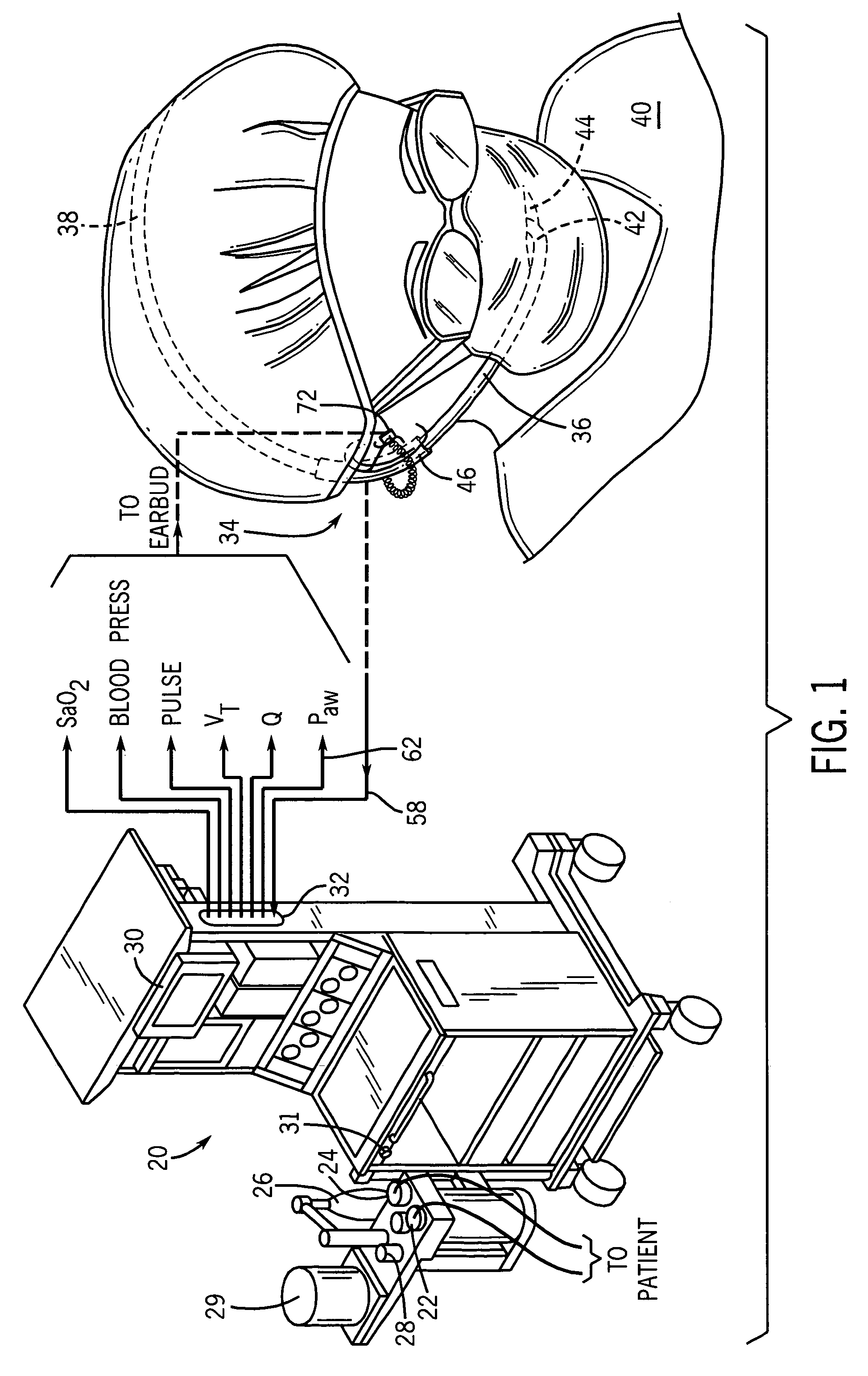 Arrangement and method for controlling operational characteristics of medical equipment