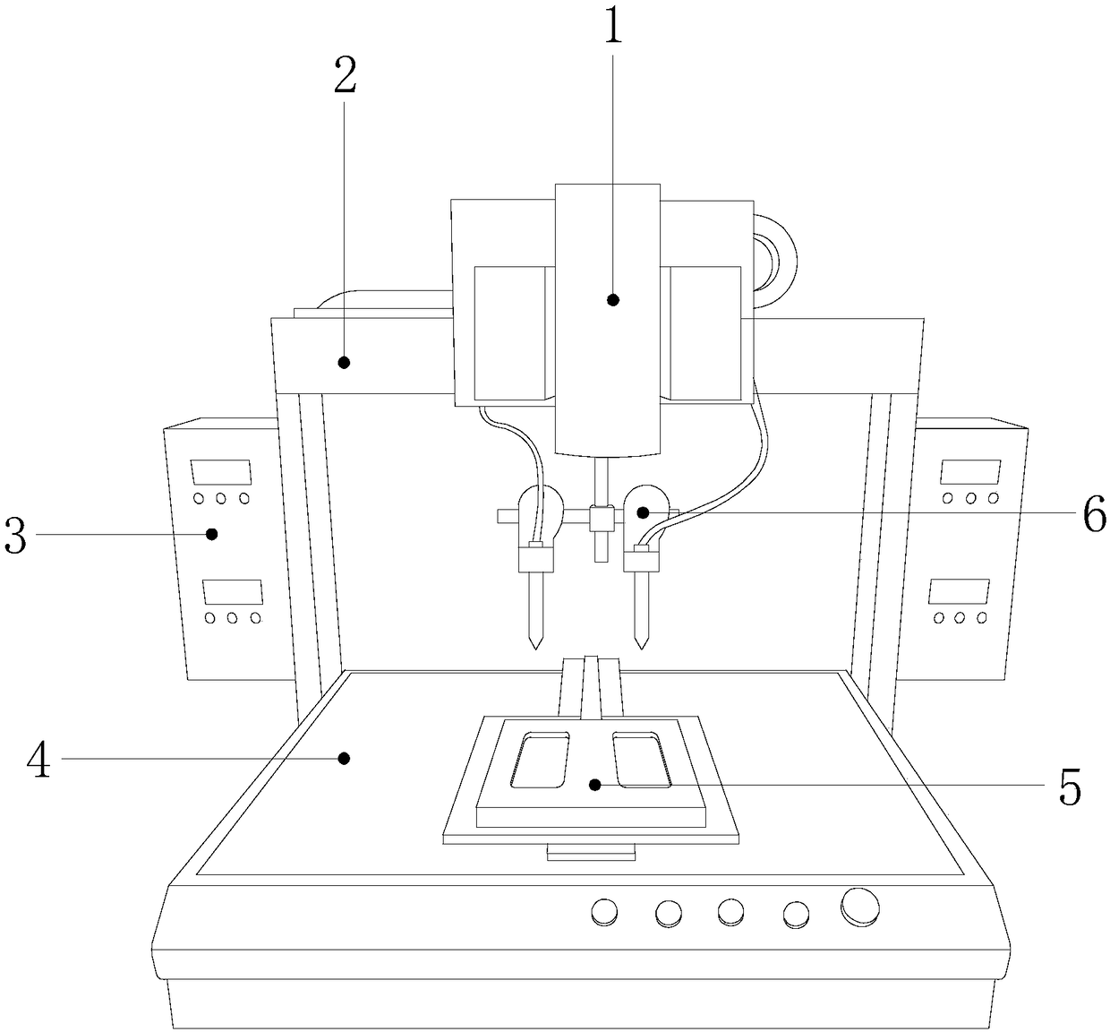 Fixed type double-station double-welding-robot workstation