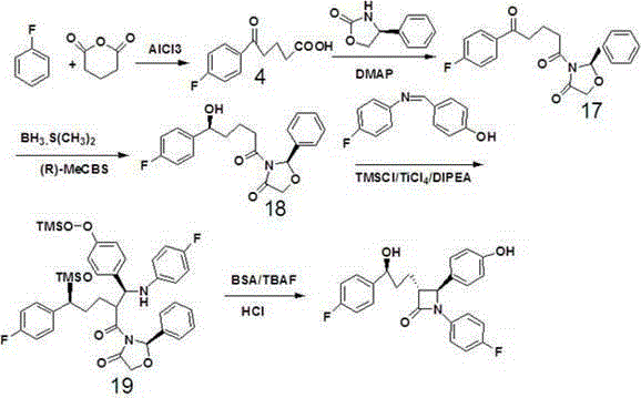 A kind of method of synthesizing ezetimibe