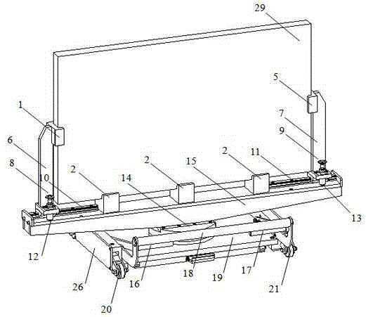 Fixture for detecting errors of transmission wave surface of large-sized neodymium glass plate