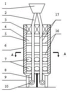 Production technology and device of externally heated shaft furnace coal-based direct reduced iron