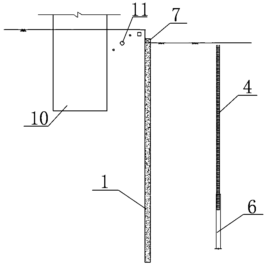 Top-rigid-and-bottom-flexible deep foundation pit supporting system and construction method thereof