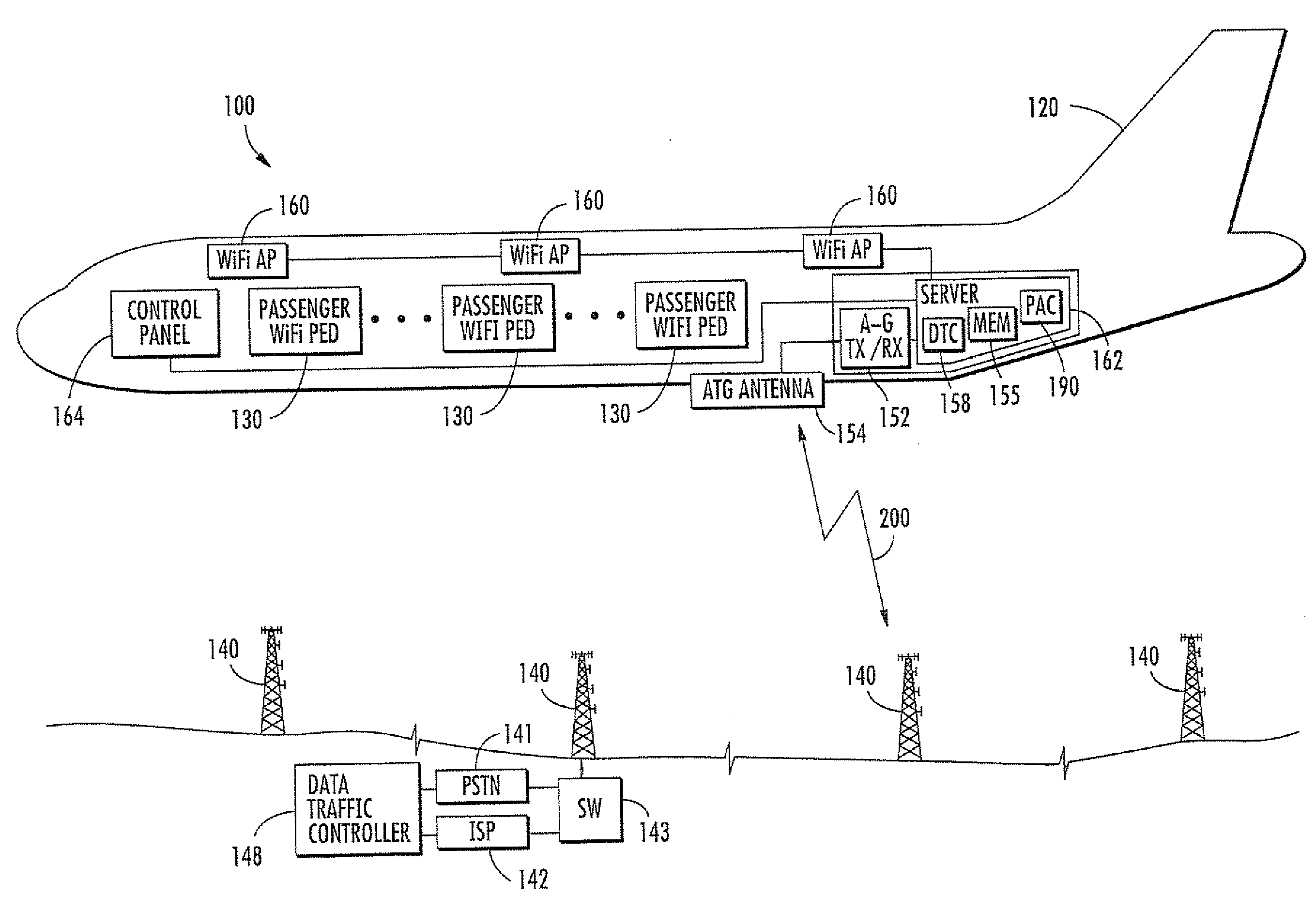 Aircraft in-flight entertainment system having a multi-beam phased array antenna and associated methods