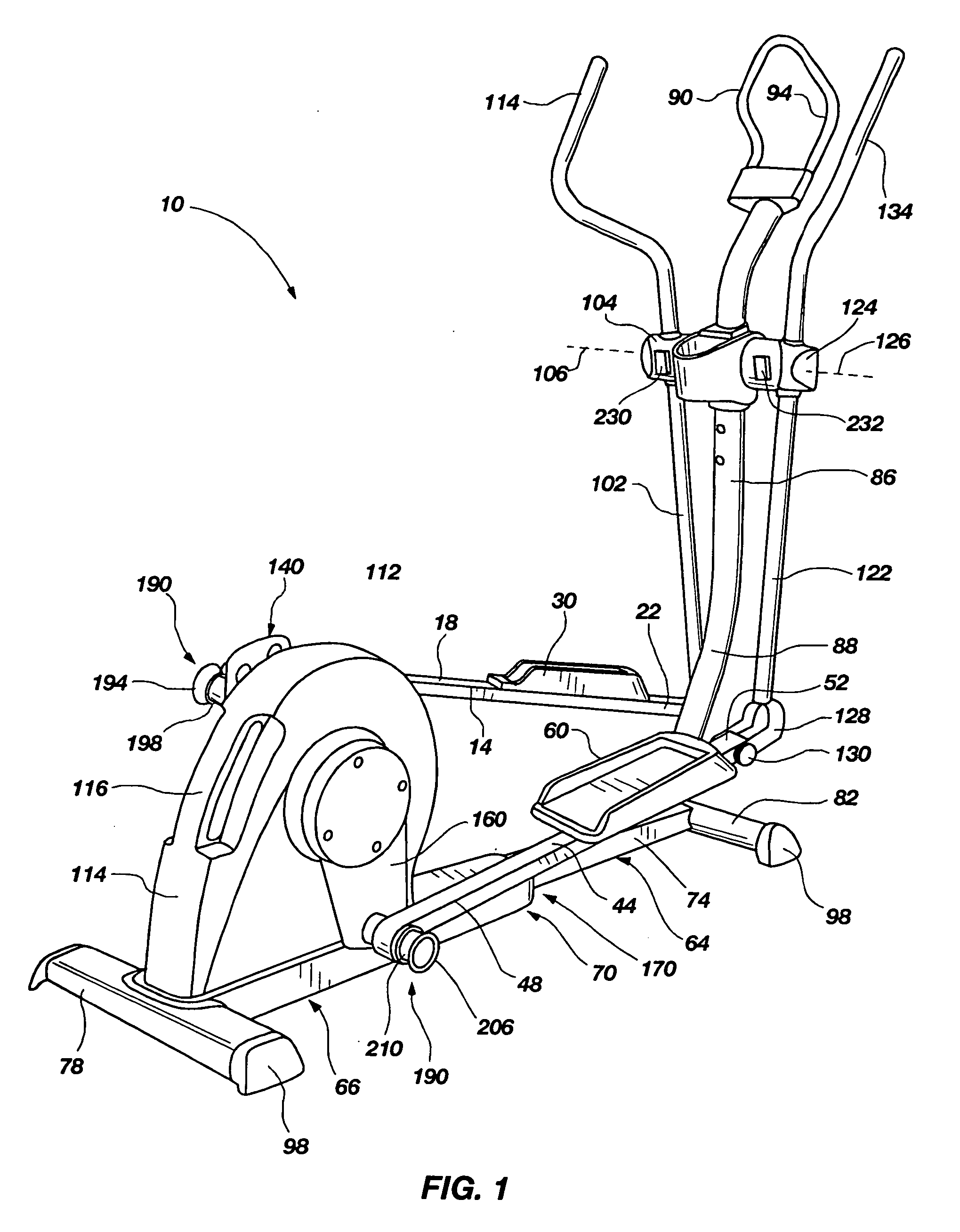 Foldable elliptical exercise machine