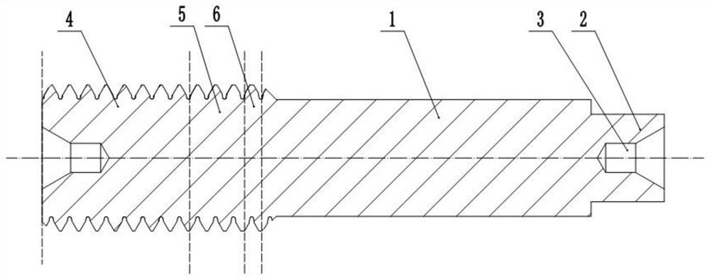 Thread axis gauge and thread part processing technology thereof