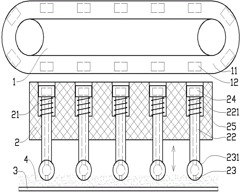 Cotton loosening knocking device