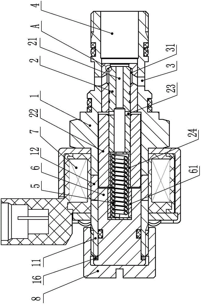 Conical sealing type hydraulic large-flow high-speed digital valve