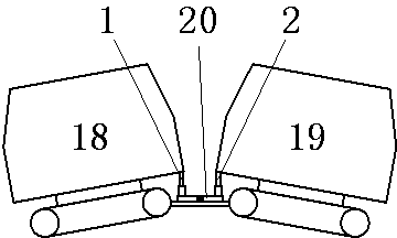 Crawler-type double-car-body state adjusting method and hydraulic system adopted by method