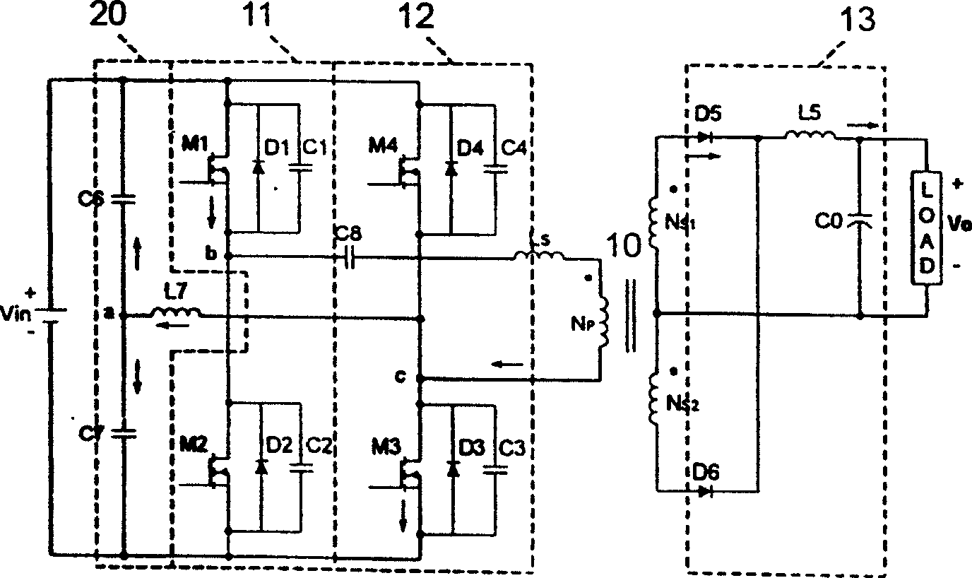 Soft switching phase-shift full bridge circuit