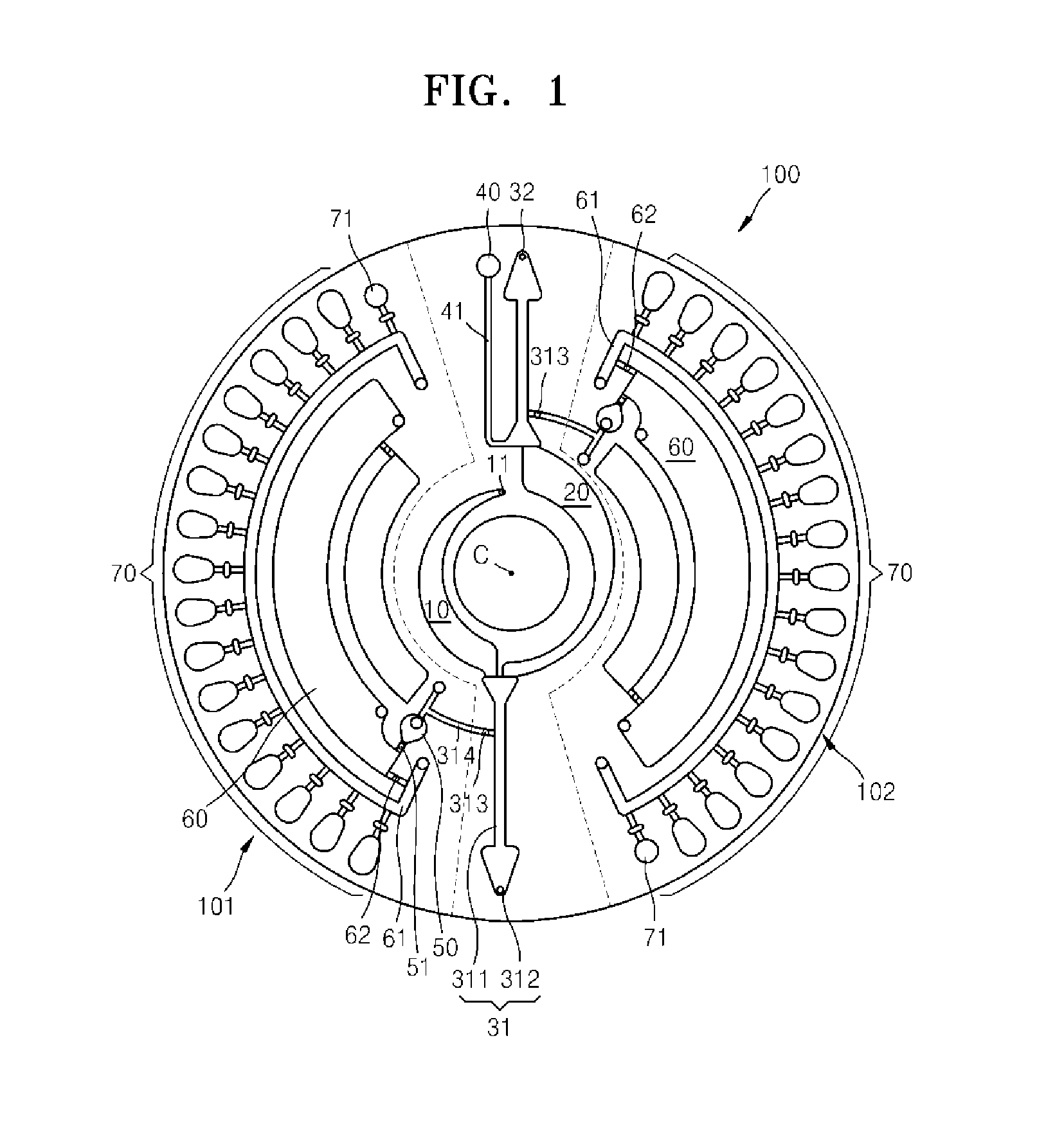 Micro-fluidic device and sample testing apparatus using the same