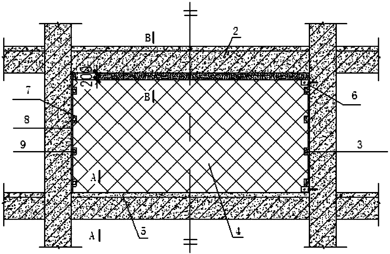 Construction method and structure system of prefabricated large plate filled wall concrete structure