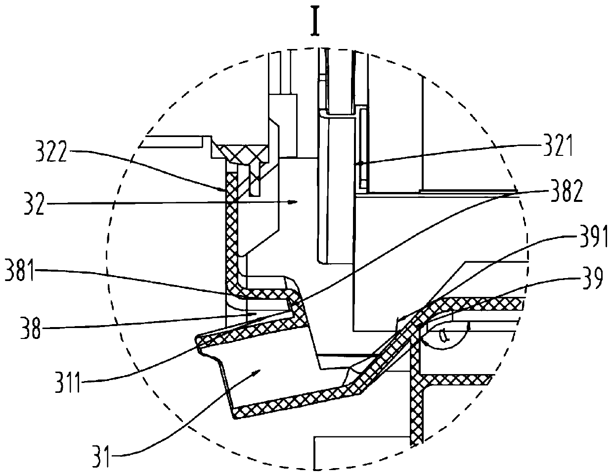 Anti-blocking structure, base and air conditioner