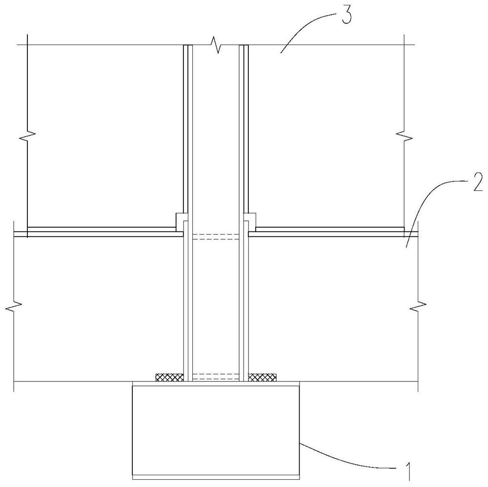 Prefabricated concrete ground beam-shear wall connecting joint and construction method thereof