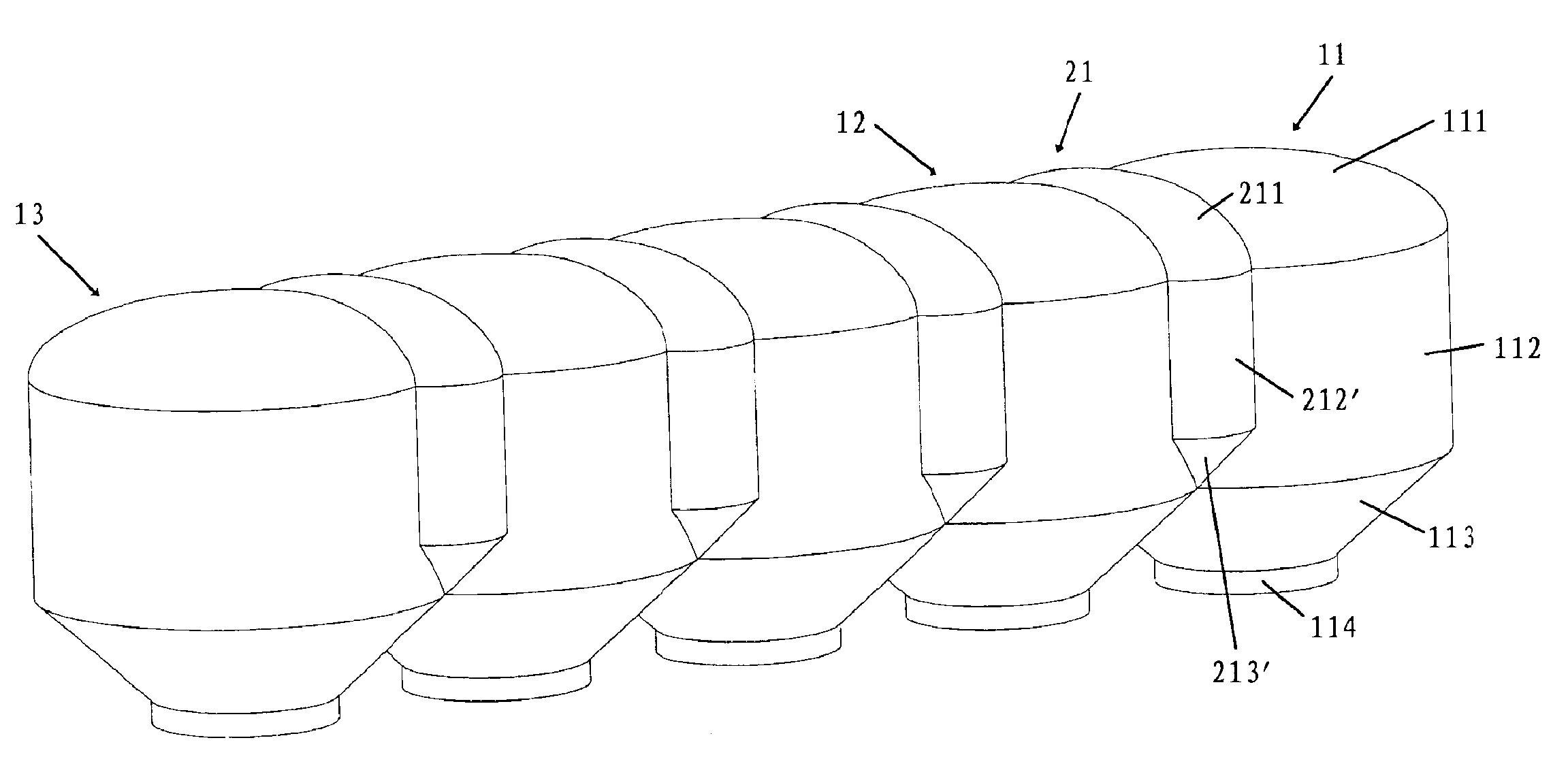 Composite bin for powder or particle material