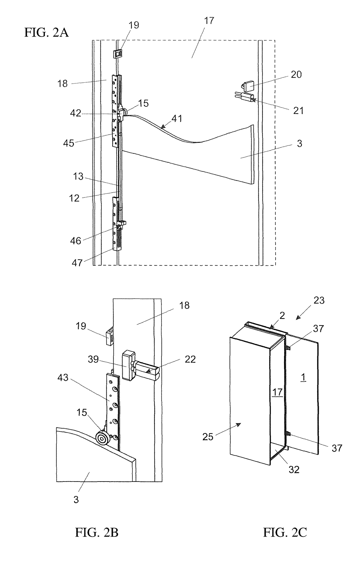 Arrangement of a door and cavity for an article of furniture