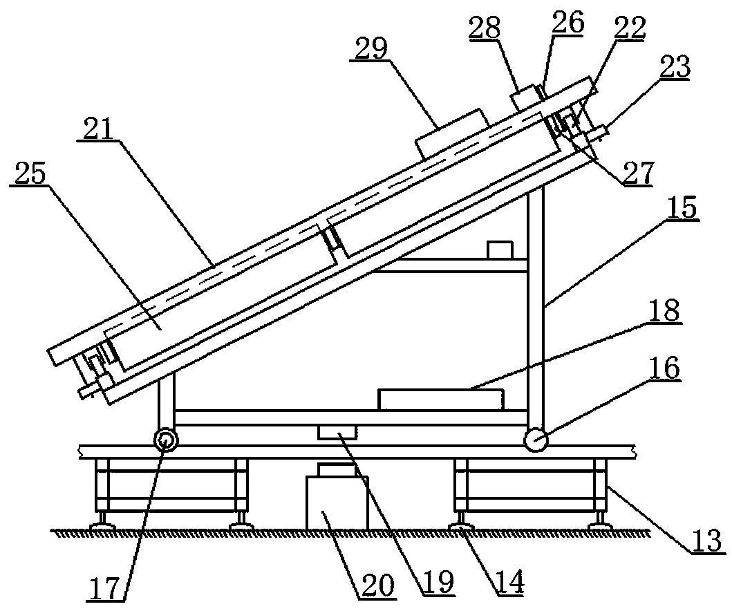 Photovoltaic module sweeping robot system capable of automatically changing rows