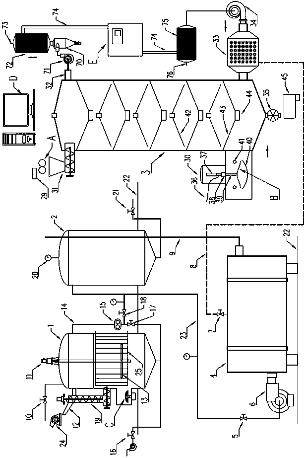 Straw comprehensive treatment device with tail heat recovery and biomass fuel preparation