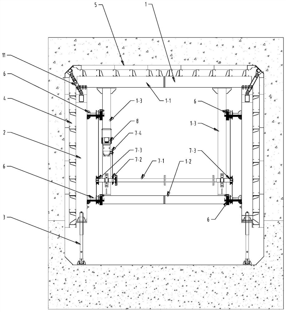 Use method for inner die rack for pipe gallery construction