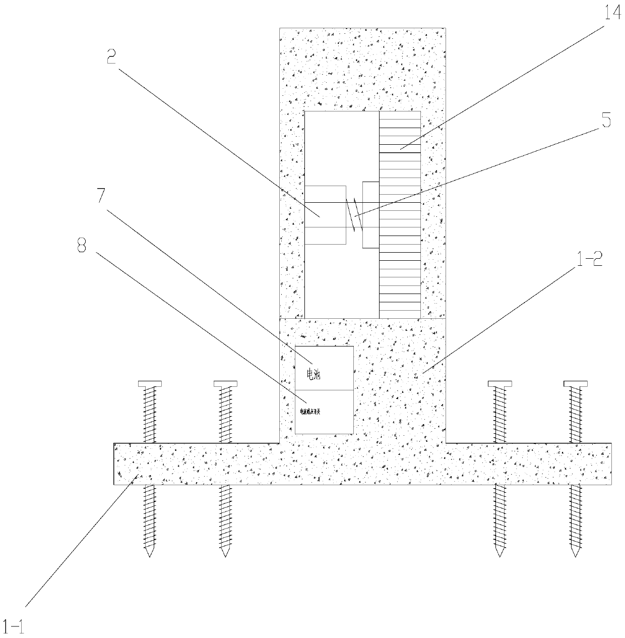 An automatic alarm device for foundation pit settlement