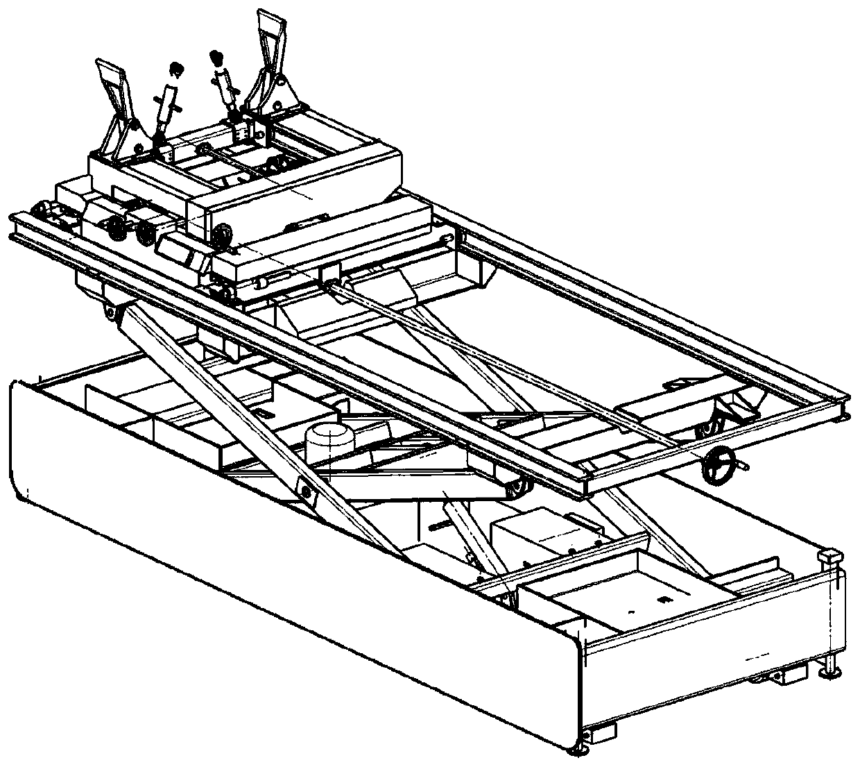 Multi-dimensional posture adjusting platform for airplane ground loading maintenance